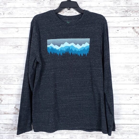 Mens Long Sleeved Tee L Mountain Graphic 553 - Picture 1 of 4